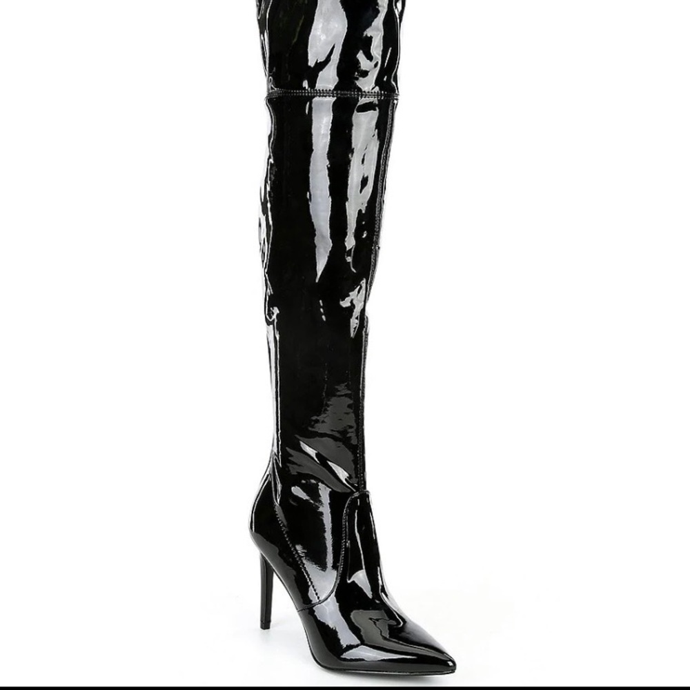 Guess Black Patent Heeled Boots